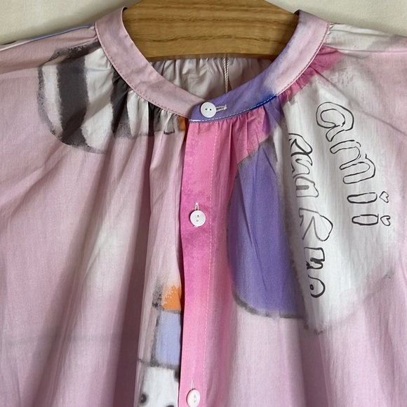 NWT Ami girls 3/4 sleeve flowy button shirt size 140 or 8 - Picture 4 of 14